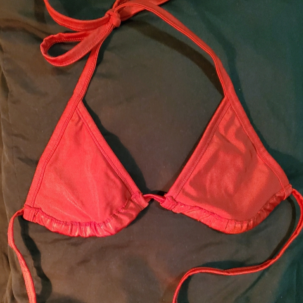Red Triangle Bathing Suit Top NWOT